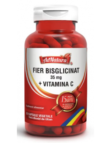 Fier 35mg + Vitamina C x 30 capsule AdNatura