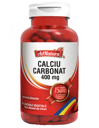 Calciu carbonat 400mg x 60 capsule AdNatura