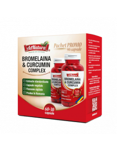 Bromelaină & Curcumin Complex pachet x 60 + 30 capsule...