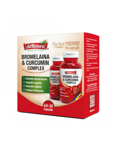 Bromelaină & Curcumin Complex pachet x 60 + 30...
