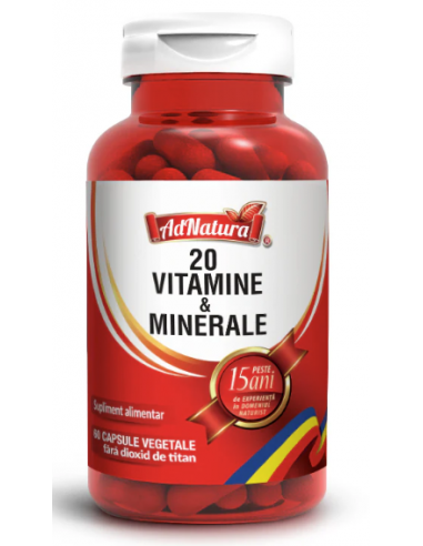 20 Vitamine și Minerale x 60 capsule AdNatura