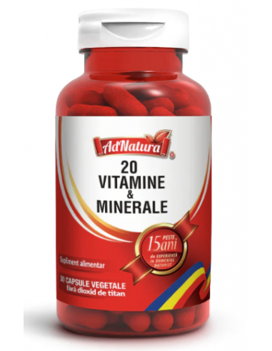 20 Vitamine și Minerale x 30 capsule AdNatura