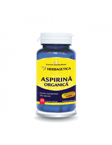 Aspirina Organica, 30 capsule, Herbagetica
