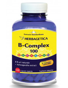 B Complex 100, 120 capsule, Herbagetica