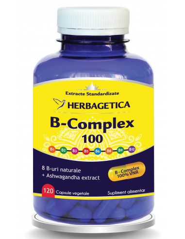 B Complex 100, 120 capsule, Herbagetica
