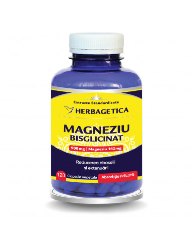 Magneziu Bisglicinat, 120 capsule, Herbagetica