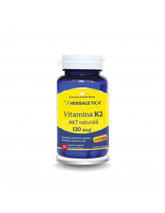Vitamina K2 Mk7 Naturala 120 Mcg, 30 capsule, Herbagetica
