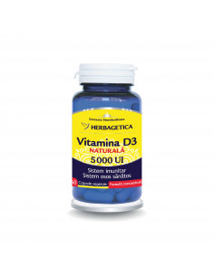 Vitamina D3 Naturala 5000 UI, 60 capsule, Herbagetica