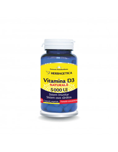 Vitamina D3 Naturala 5000 UI, 30 capsule,...