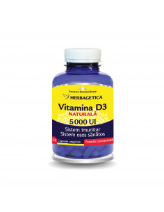 Vitamina D3 Naturala 5000 UI, 120 capsule, Herbagetica