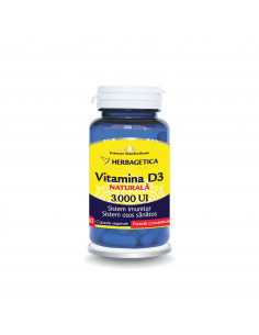 Vitamina D3 Naturala 3000 UI, 30 capsule, Herbagetica