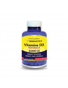 Vitamina D3 Naturala 3000 UI, 120 capsule, Herbagetica