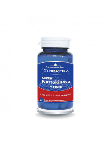Super Nattokinase 2750 FU, 60 capsule, Herbagetica