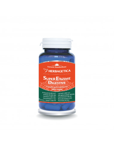Super Enzime Digestive, 60 capsule, Herbagetica