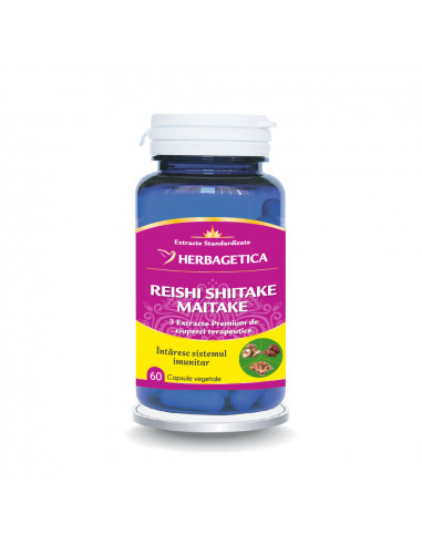 Reishi Shiitake Maitake, 60 capsule, Herbagetica