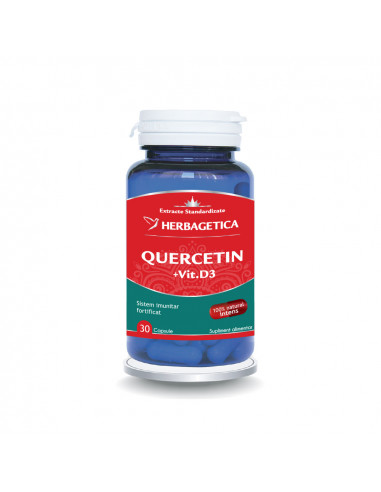 Quercetin + Vitamina D3, 30 capsule, Herbagetica