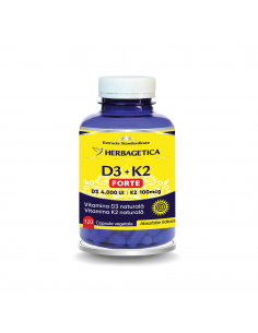 D3 + K2 Forte, 120 capsule, Herbagetica