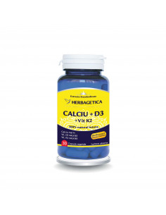 Calciu + D3 cu vitamina K2, 30 capsule, Herbagetica
