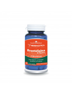 Bromelaina si Papaina, 30 capsule, Herbagetica