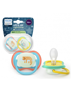 2 x Avent suzeta Ultra Air fosforescenta Jungle 18 luni+