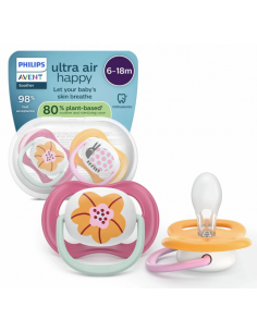 Avent suzeta Ultra Air Flower, 6-18 luni, 2 bucati