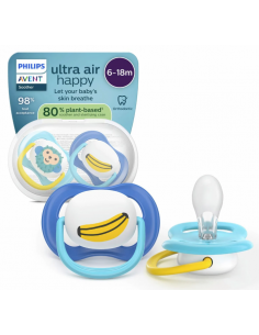 Avent suzeta Ultra Air Maimuta/Baby 6-18 luni, 2 bucati