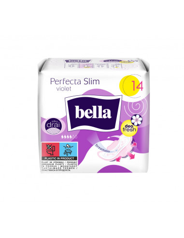 Bella absorbante Perfecta Slim Violet, 14 bucati