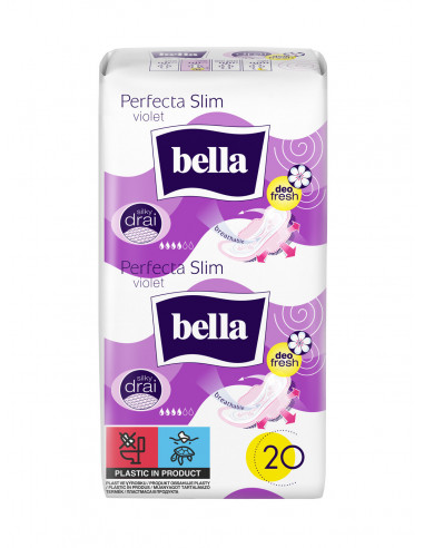 Bella absorbante Perfecta Slim Violet, 20 bucati