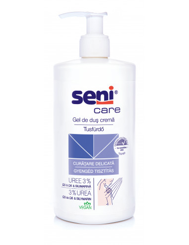 Seni Care Gel de dus crema 3% uree, 500 ml