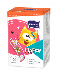 Plasturi Matopat Happy 19 x 72 mm, 100 bucati