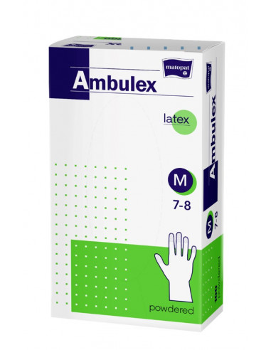 Manusi examinare latex pudrate Ambulex Medium,...