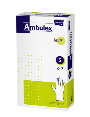 Manusi examinare latex pudrate Ambulex Small,...