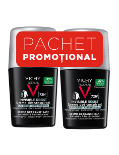 Vichy Deo Roll-On Homme Invisible Resist 72h, 50 ml, bipack