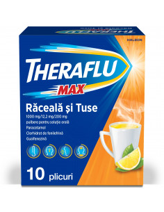 Theraflu Max Raceala + Tuse, 10 plicuri