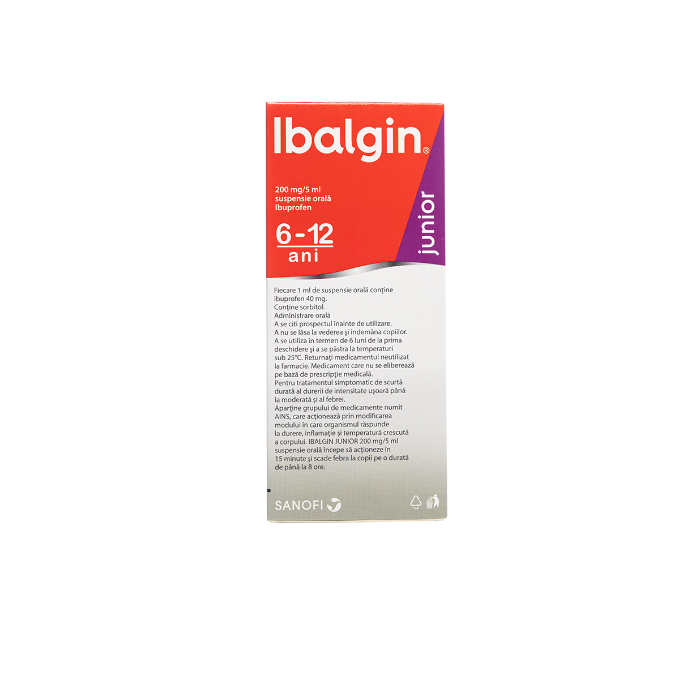 Ibalgin Junior 200mg/5ml suspensie orala flacon...