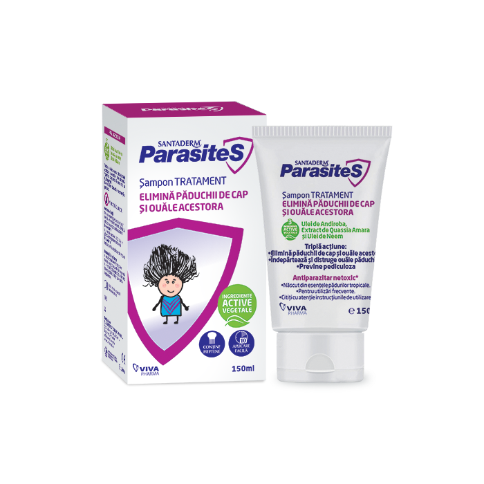 Santaderm sampon tratament paduchi, 150 ml, Vitalia
