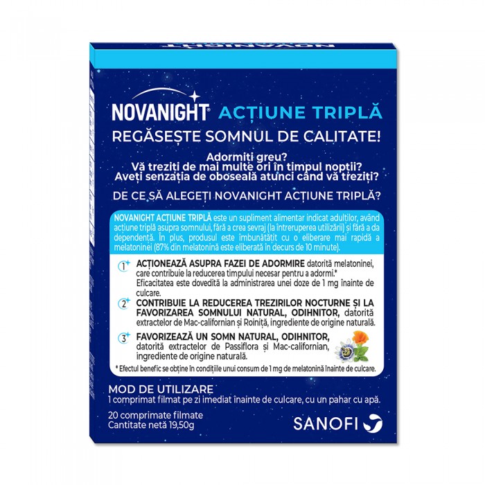 Novanight, 20 de comprimate filmate, Sanofi