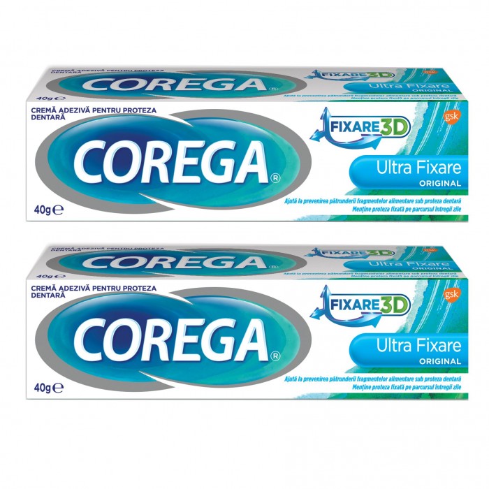 Corega Ultra Fixare Duo Pack, 2x40 g, GLAXOSMITHKLINE ANGLIA