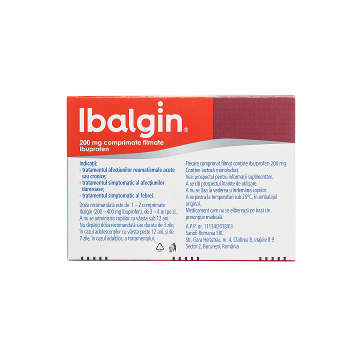 Ibalgin 200mg x24cpr filmate, Sanofi Romania...