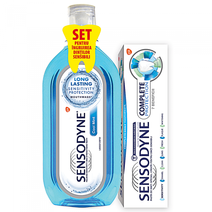 Sensodyne pasta dinti complete protection x75ml  apa de gura cool mint x100ml