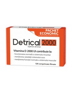 Detrical Vitamina D3 2000 UI – 120 comprimate filmate...