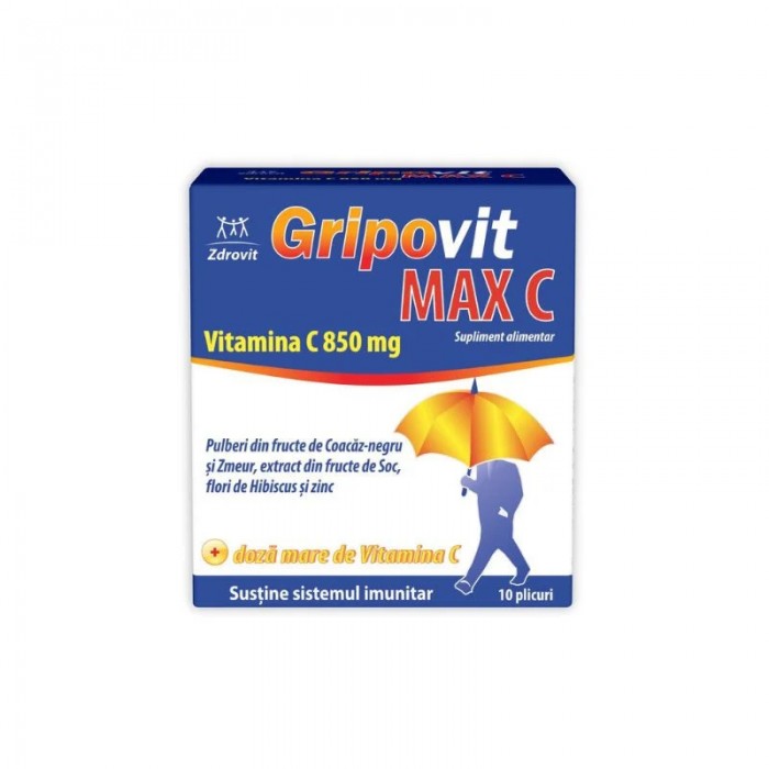 Gripovit Max C, 10 Plicuri, Zdrovit