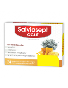 Salviasept acut x24cpr de supt 20% cadou