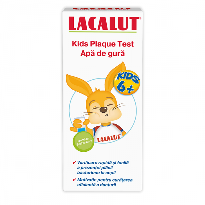 Lacalut Apă de gură pentru copii peste 6 ani Kids Plaque Test, 300 mililitri, Zdrovit