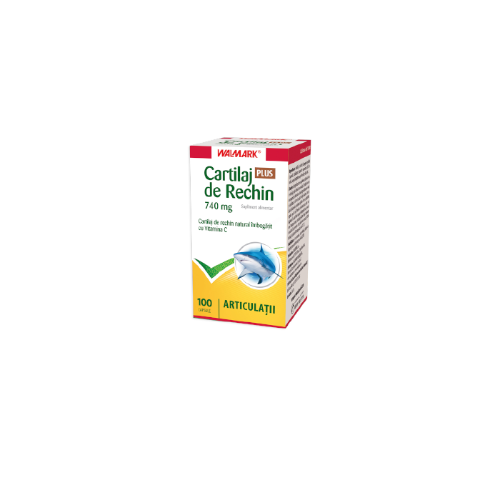 Cartilaj de Rechin 740mg, Vit C, 100 caps, Walmark