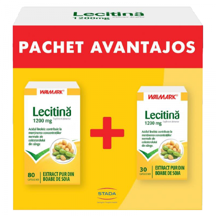 Lecitina 1200mg, 80 gle.  Lecitina 1200mg 30 gle.,Walmark