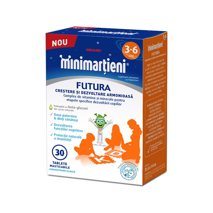 Minimartieni Futura 3-6 ani, 30 tablete, Walmark