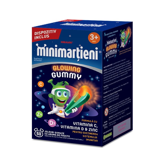 Minimartieni Glowing Gummy, 50 jeleuri, Walmark