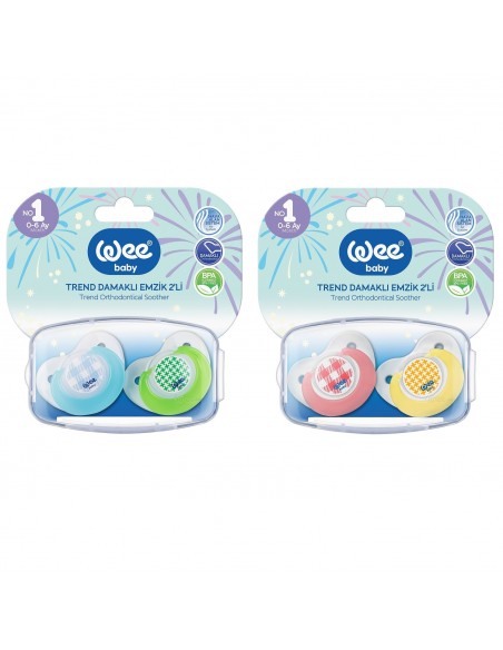 Suzeta ortodontica zi nr 1 x 2 buc - cod 154, Wee Baby