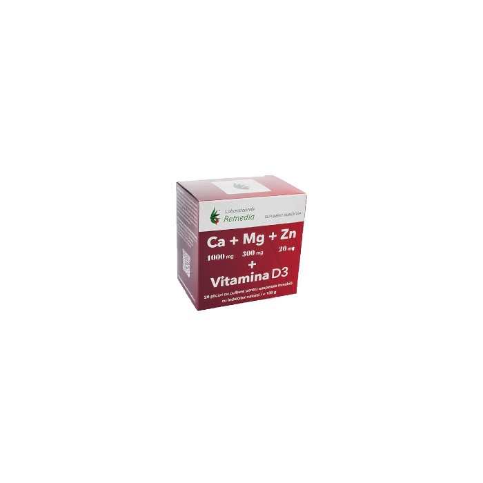 Calciu  Magneziu  Zinc  Vitamina D3 x 20 pl